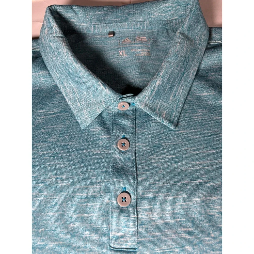 Adidas Golf Men's XL Teal Heather Performance Polo Shirt Short Sleeve